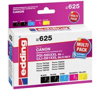 Edding Encre remplace Canon PGI-580PGBK XXL, CLI-581C XXL, CLI-581M XXL, CLI-581Y XXL compatible pack bundle couleur EDD-625