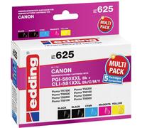 Edding Encre remplace Canon PGI-580PGBK XXL, CLI-581C XXL, CLI-581M XXL, CLI-581Y XXL compatible pack bundle couleur EDD-625 18-625
