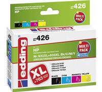 Edding Encre remplace HP 932XL, 933XL compatible pack bundle noir, cyan, magenta, jaune 18-426
