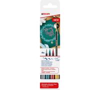 Edding Feutre Pinceau Métallisé 1340 Etui De 4 Assorti 1-6 Mm