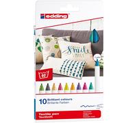 Edding Feutre Pour Textiles 4600 Etui De 10 'fun' Couleurs 1 Mm