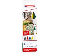Edding Feutre pour textiles 4600 Etui de 5 'basic' couleurs 1 mm