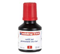 edding Encre de recharge T 25 – permanente, système de distribution de gouttes – Rouge 30 ml