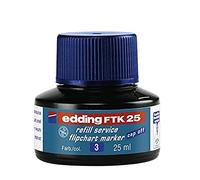 edding FTK 25 recharge d'encre - bleu - 25 ml - avec système capillaire idéal pour un remplissage propre et simple de presque tous les marqueurs edding pour tableaux de conférence.