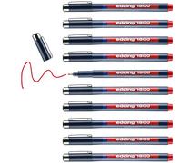 Edding Lot De 10 Feutres Fin De Précision 1800 Rouge (0.7) 0,7 Mm