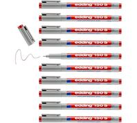 Edding Lot De 10 Feutres Non Permanent 150 S Rouge 0,3 Mm