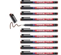 Edding Lot De 10 Feutres Permanent 142m Marron Pointe Moyenne 1 Mm