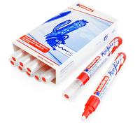 Edding Lot De 10 Marqueurs Acrylique 5100 Rouge Trafic Pointe Moyenne 2-3 Mm