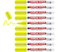 Edding Lot De 10 Marqueurs Craie Liquide 4095 Jaune Fluorescent 2-3 Mm