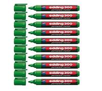 EDDING LOT de 10 Marqueurs Edding 300 permanent, corps plastique, pointe ogive - coloris vert
