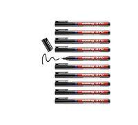Edding Lot De 10 Marqueurs Permanent 370 Noir 1 Mm