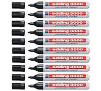 edding Lot de 10 marqueurs permanents Noir 1,5-3 mm rechargeables 4-300001_10