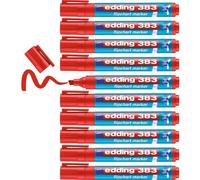 Edding Lot De 10 Marqueurs Pour Chevalets 383 Rouge 1-5 Mm