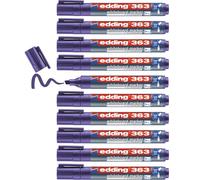 Edding Lot De 10 Marqueurs Pour Tableaux Blancs 363 Violet Pointe Biseautée 1-5 Mm
