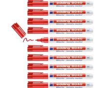 Edding Lot De 10 Marqueurs Spécial Tissu 8040 Rouge Pointe Fine 1 Mm