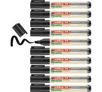 Edding Lot De 10 Marqueurs Tableaux Blancs Ecoline 29 Noir Pointe Biseautée 1-5 Mm