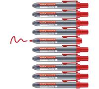 edding retract 12 Marqueur pour tableaux blancs - Red - 10 stylos - Pointe ronde 1,5-3 mm - sans capuchon - pour une utilisation d'une main sur tableau blanc, magnétique, en liège, mémo et chevalet