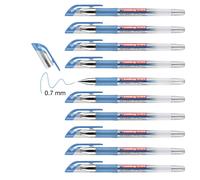 Edding Lot De 10 Rollers À Encre Gel 2185 Bleu 0,7 Mm