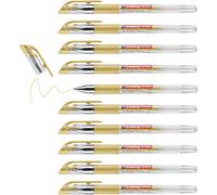 Edding Lot De 10 Rollers À Encre Gel Grip 2185 Or Pointe 0,7 Mm