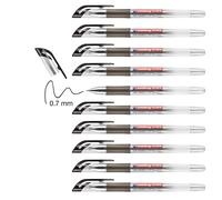 Edding Lot De 10 Rollers Encre Gel Grip 2185 Noir Pointe 0,7 Mm