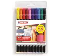 EDDING Lot de 1200 marqueurs de couleur à trait fin - Multicolore - 8 stylos + 2 cadeaux - pointe ronde de 1 mm - feutre pour dessiner et écrire - ensemble pour le retour à l'école