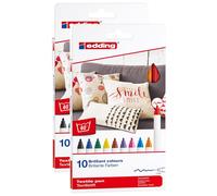 Edding Lot De 2 Feutres Pour Textiles 4600 Etui De 10 Couleurs Basic 1 Mm