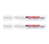 Edding Lot De 2 Marqueurs Craie Liquide 4090 Blanc Large 4-15 Mm