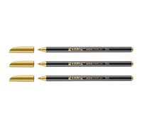 Edding Lot De 3 Feutres De Coloriage Métallique 1200 Or Métallisé Pointe Ronde 1-3 Mm