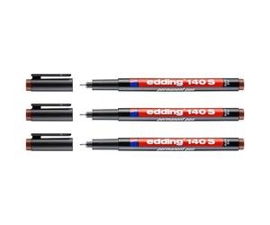 EDDING Lot de 3 Feutres Permanent 140S Marron Pointe Extra Fine 0,3 mm