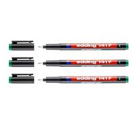 EDDING Lot de 3 Feutres Permanent 141F Vert Pointe Fine 0,6 mm