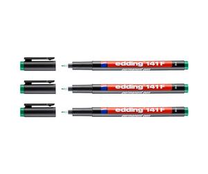 EDDING Lot de 3 Feutres Permanent 141F Vert Pointe Fine 0,6 mm