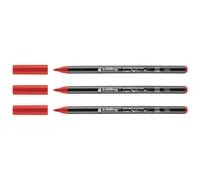 Edding Lot De 3 Feutres Porcelaine 4200 Rouge Pointe Pinceau 1-4 Mm