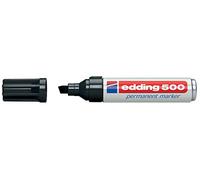 Edding Lot de 3 Marqueurs 500" Permanent corps Alu Pointe biseautée Noir