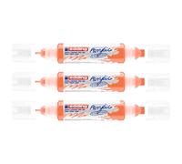 Edding Lot De 3 Marqueurs Acryl 3d Dble Pointe 5400 Orange Fluorescent 2-3 Mm, 5-10 Mm