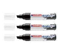 Edding Lot De 3 Marqueurs Acrylique 5000 Noir Pointe Large 5-10 Mm