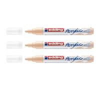 EDDING Lot de 3 Marqueurs Acrylique 5100 Beige chaud Pointe Moyenne 2-3 mm