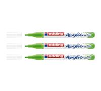 Edding Lot De 3 Marqueurs Acrylique 5300 Vert Jaune Pointe Fine 1-2 Mm