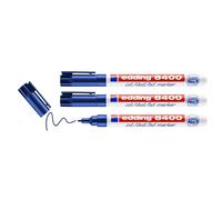 Edding Lot De 3 Marqueurs Cd-Dvd-Bd 8400 Bleu 0,5-1 Mm