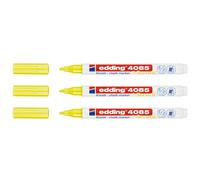 EDDING Lot de 3 Marqueurs Craie Liquide 4085 Jaune fluo Pointe Ronde 1-2 mm