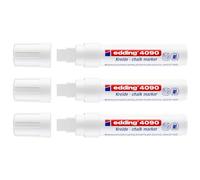 EDDING Lot de 3 Marqueurs Craie Liquide 4090 Blanc Large 4-15 mm