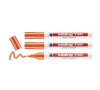 EDDING Lot de 3 Marqueurs Peinture 750 Orange Pointe Moyenne 2-4 mm