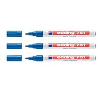 EDDING Lot de 3 Marqueurs Peinture 751 Bleu 1-2 mm