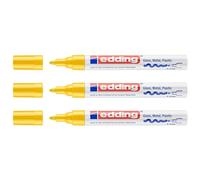 EDDING Lot de 3 Marqueurs Peinture Brillante 750 Jaune Pointe Ronde 2-4 mm