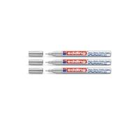 Edding Lot De 3 Marqueurs Peinture Brillante 751 Argent 1-2 Mm