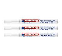 Edding Lot De 3 Marqueurs Peinture Brillante 753 Blanc 1-2,5 Mm