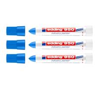 Edding Lot De 3 Marqueurs Peinture Spécial Industrie 950 Bleu Pointe Ronde 10 Mm