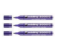 Edding Lot De 3 Marqueurs Permanent 2000c Violet Pointe Ronde 1,5-3 Mm