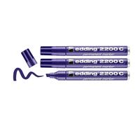 Edding Lot De 3 Marqueurs Permanent 2200 C Violet 1-5 Mm