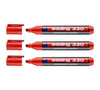 Edding Lot De 3 Marqueurs Permanent 330 Rouge 1-5 Mm