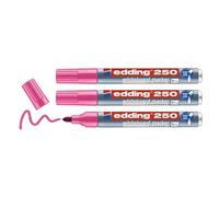 EDDING Lot de 3 Marqueurs pour Tableaux blancs 250 rose 1,5-3 mm